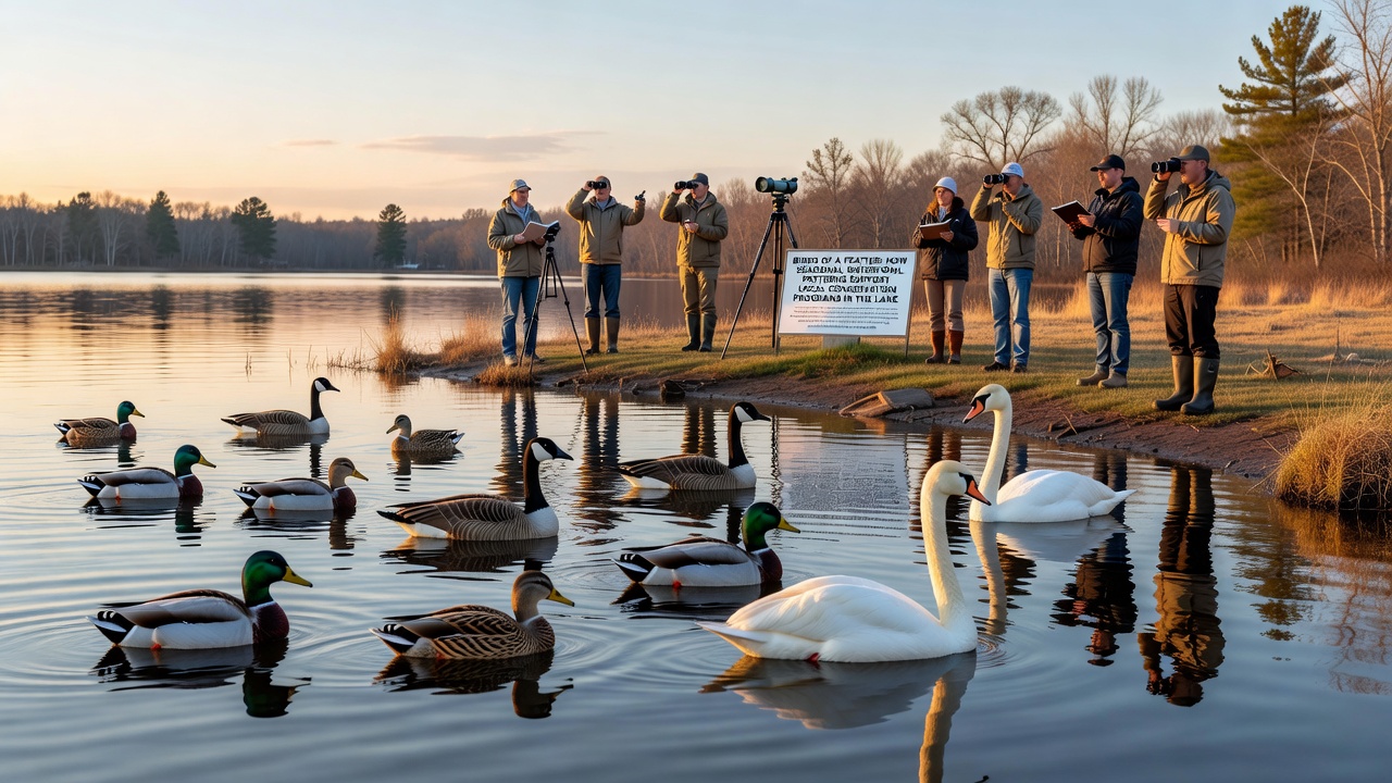 Waterfowl feeding in protected wetland areas of Ontario lake districts