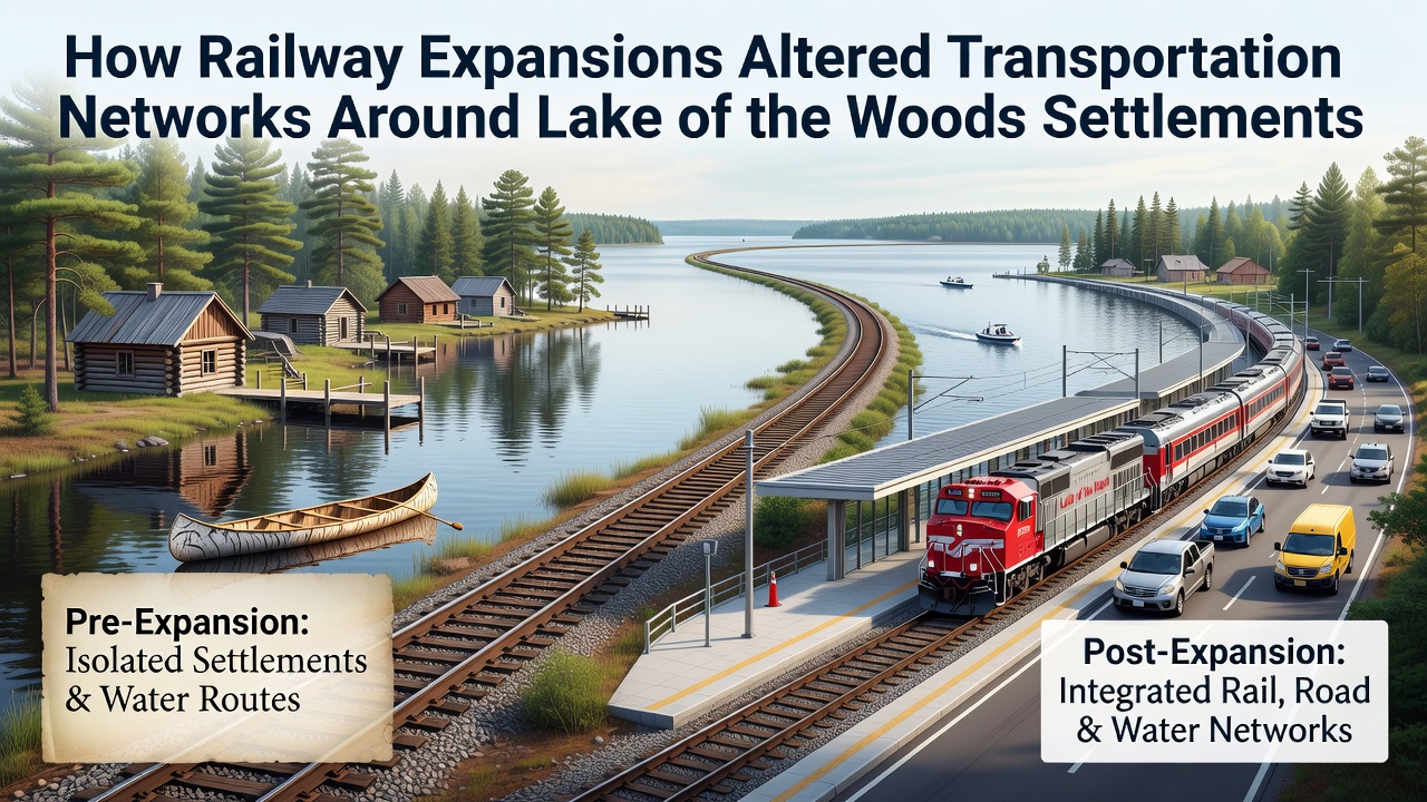 How Railway Expansions Altered Transportation Networks Around Lake of the Woods Settlements